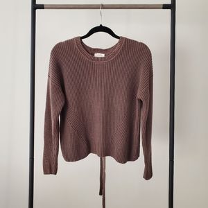 LUCKY BRAND KNIT SWEATER WITH LACE-UP DETAIL, SIZE S